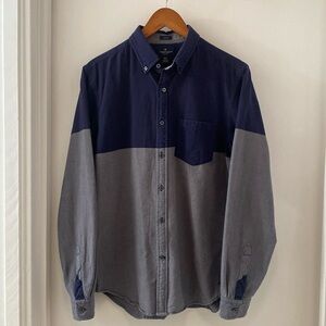AEO Color Block Button Down Slim Oxford